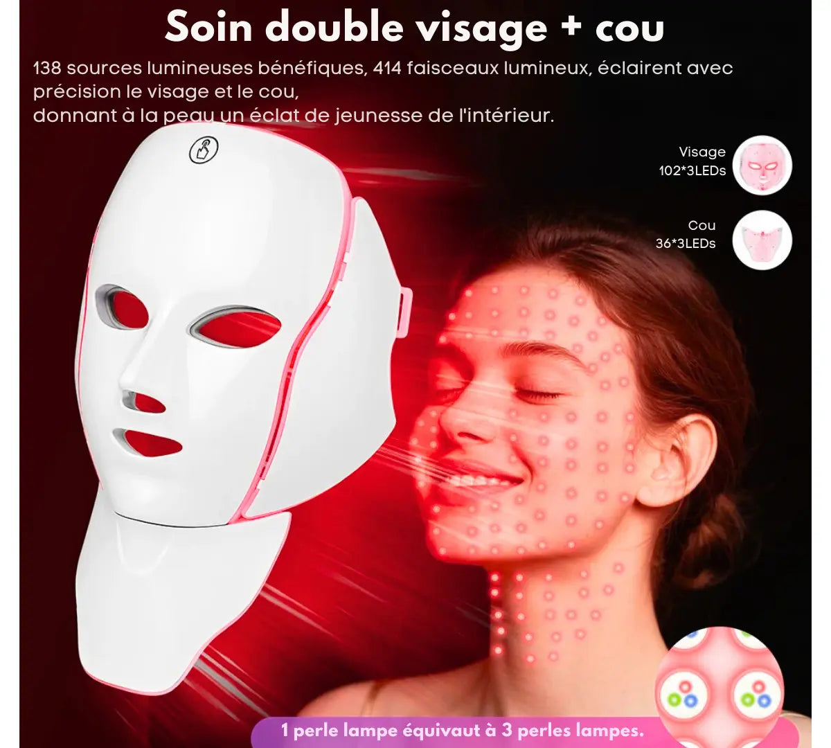 Masque LED Visage & Cou – 7 Couleurs inbcosmetics